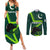 Pakistan Cricket Helmet Couples Matching Summer Maxi Dress and Long Sleeve Button Shirts Proud Shaheen Falcon Star and Crescent LT9 - Wonder Print Shop