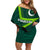 Pakistan Cricket Helmet Family Matching Off Shoulder Short Dress and Hawaiian Shirt Proud Shaheen Falcon Star and Crescent LT9 - Wonder Print Shop