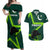 Custom Pakistan Cricket Helmet Couples Matching Off Shoulder Maxi Dress and Hawaiian Shirt Proud Shaheen Falcon Star and Crescent LT9 - Wonder Print Shop