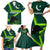 Custom Pakistan Cricket Helmet Family Matching Short Sleeve Bodycon Dress and Hawaiian Shirt Proud Shaheen Falcon Star and Crescent - Wonder Print Shop