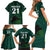 Custom Pakistan Cricket Helmet Family Matching Short Sleeve Bodycon Dress and Hawaiian Shirt Proud Shaheen Falcon Star and Crescent - Wonder Print Shop