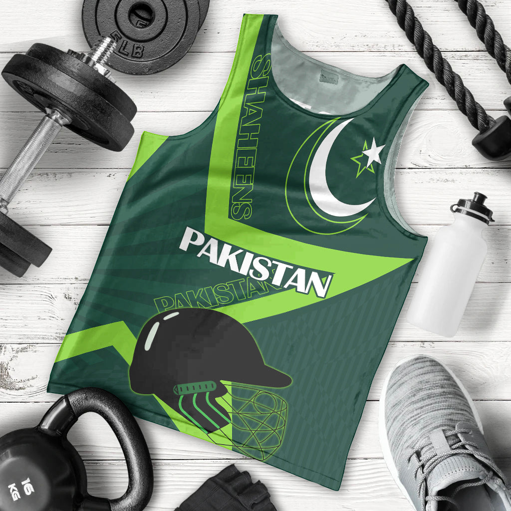 Custom Pakistan Cricket Helmet Men Tank Top Proud Shaheen Falcon Star and Crescent - Wonder Print Shop