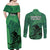 Pakistan Cricket Couples Matching Off Shoulder Maxi Dress and Long Sleeve Button Shirts Go Falcon World Cup 2023 Sporty Style LT9 - Wonder Print Shop