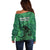 Pakistan Cricket Off Shoulder Sweater Go Falcon World Cup 2023 Sporty Style - Wonder Print Shop