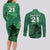 Custom Pakistan Cricket Couples Matching Long Sleeve Bodycon Dress and Long Sleeve Button Shirts Go Falcon World Cup 2023 Sporty Style LT9 - Wonder Print Shop