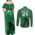 Custom Pakistan Cricket Couples Matching Off Shoulder Maxi Dress and Long Sleeve Button Shirts Go Falcon World Cup 2023 Sporty Style LT9 - Wonder Print Shop