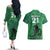 Custom Pakistan Cricket Couples Matching Off The Shoulder Long Sleeve Dress and Hawaiian Shirt Go Falcon World Cup 2023 Sporty Style LT9 - Wonder Print Shop