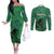 custom-pakistan-cricket-couples-matching-off-the-shoulder-long-sleeve-dress-and-long-sleeve-button-shirts-go-falcon-world-cup-2023-sporty-style