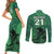 Custom Pakistan Cricket Couples Matching Short Sleeve Bodycon Dress and Long Sleeve Button Shirts Go Falcon World Cup 2023 Sporty Style LT9 - Wonder Print Shop