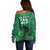 Custom Pakistan Cricket Off Shoulder Sweater Go Falcon World Cup 2023 Sporty Style - Wonder Print Shop