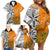 Personalised Fiji Australia Rugby Family Matching Off Shoulder Short Dress and Hawaiian Shirt World Cup 2023 Polynesia Tapa Mixed Indigenous Aboriginal LT9 - Wonder Print Shop