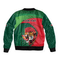 Royal Bengal Tiger Bangladesh Personalized Sleeve Zip Bomber Jacket - Wonder Print Shop
