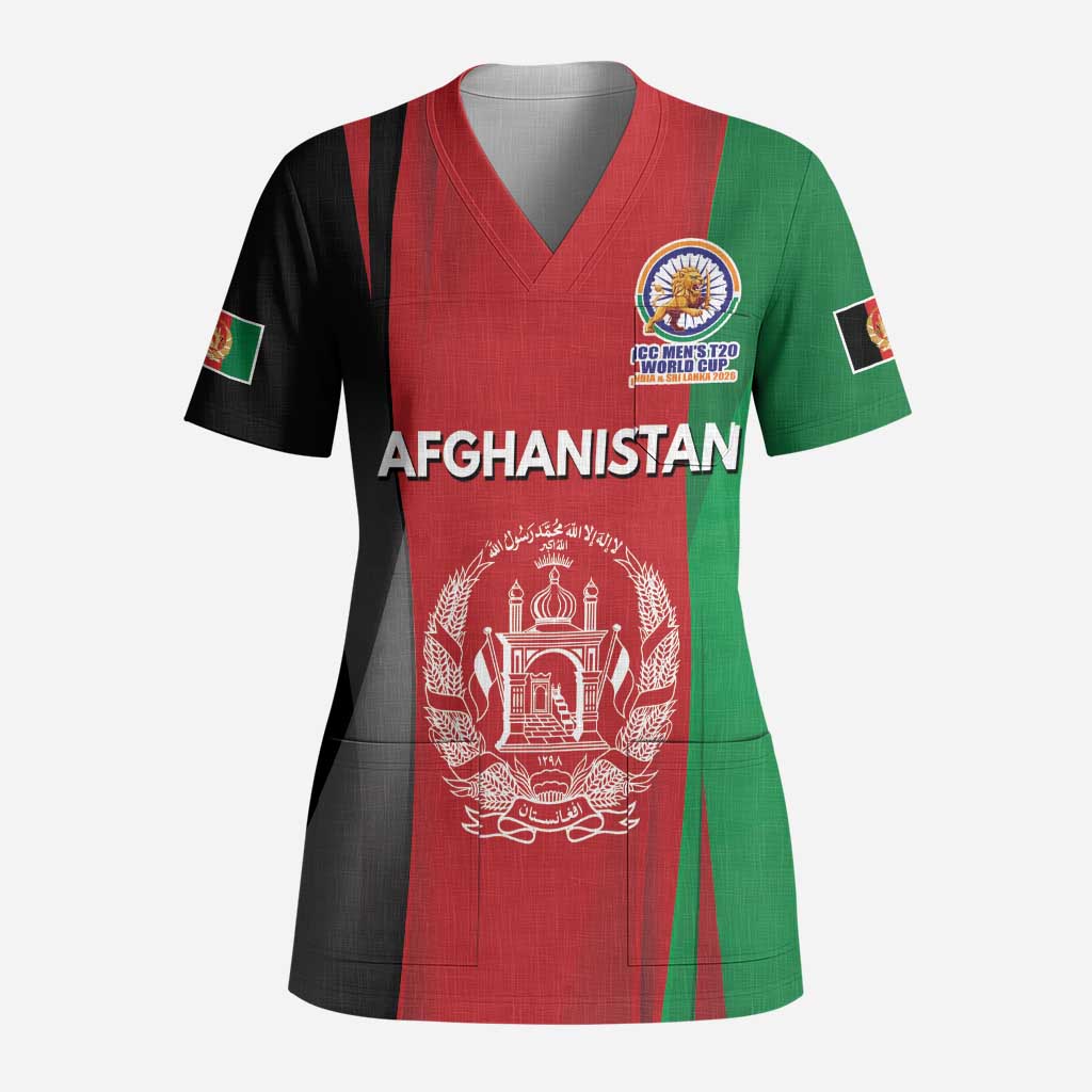 Custom Afghanistan Cricket Spirit 2026 Scrub Top World T20 Edition - Wonder Print Shop