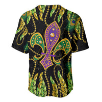 Baseball jersey with dark background, purple-pink mask medallion and feather print
