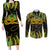 Feather Mask Mardi Gras Couples Matching Long Sleeve Bodycon Dress and Long Sleeve Button Shirt LT9 - Wonder Print Shop