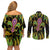 Feather Mask Mardi Gras Couples Matching Off Shoulder Short Dress and Long Sleeve Button Shirt LT9 - Wonder Print Shop