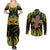 Feather Mask Mardi Gras Couples Matching Summer Maxi Dress and Long Sleeve Button Shirt LT9 - Wonder Print Shop