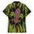 Feather Mask Mardi Gras Family Matching Short Sleeve Bodycon Dress and Hawaiian Shirt - Wonder Print Shop