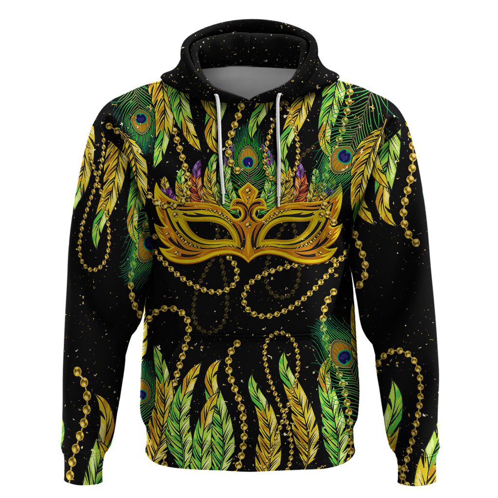 Feather Mask Mardi Gras Hoodie - Wonder Print Shop