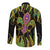 Feather Mask Mardi Gras Long Sleeve Button Shirt - Wonder Print Shop