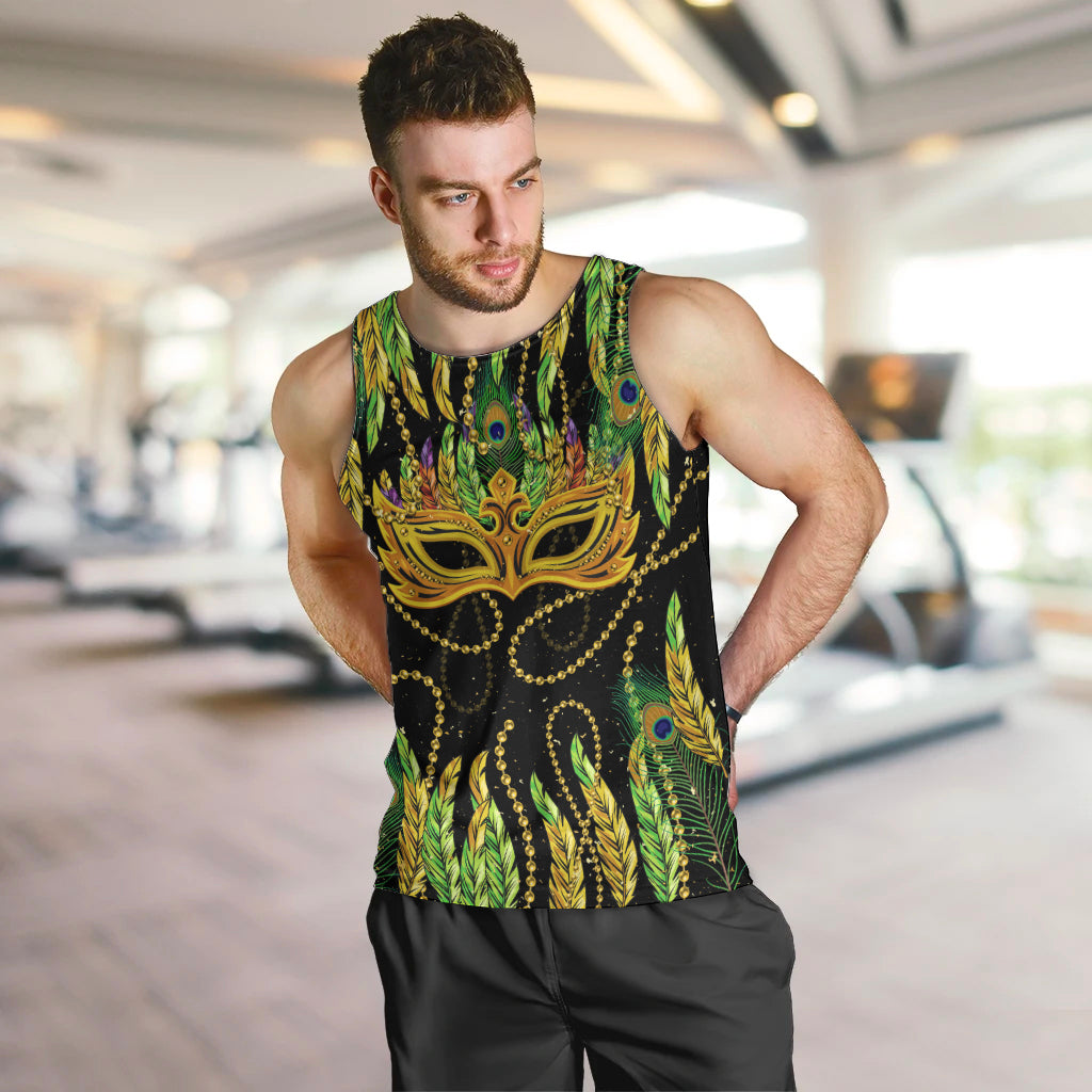 Feather Mask Mardi Gras Men Tank Top - Wonder Print Shop