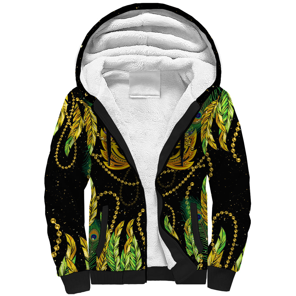 Feather Mask Mardi Gras Sherpa Hoodie - Wonder Print Shop