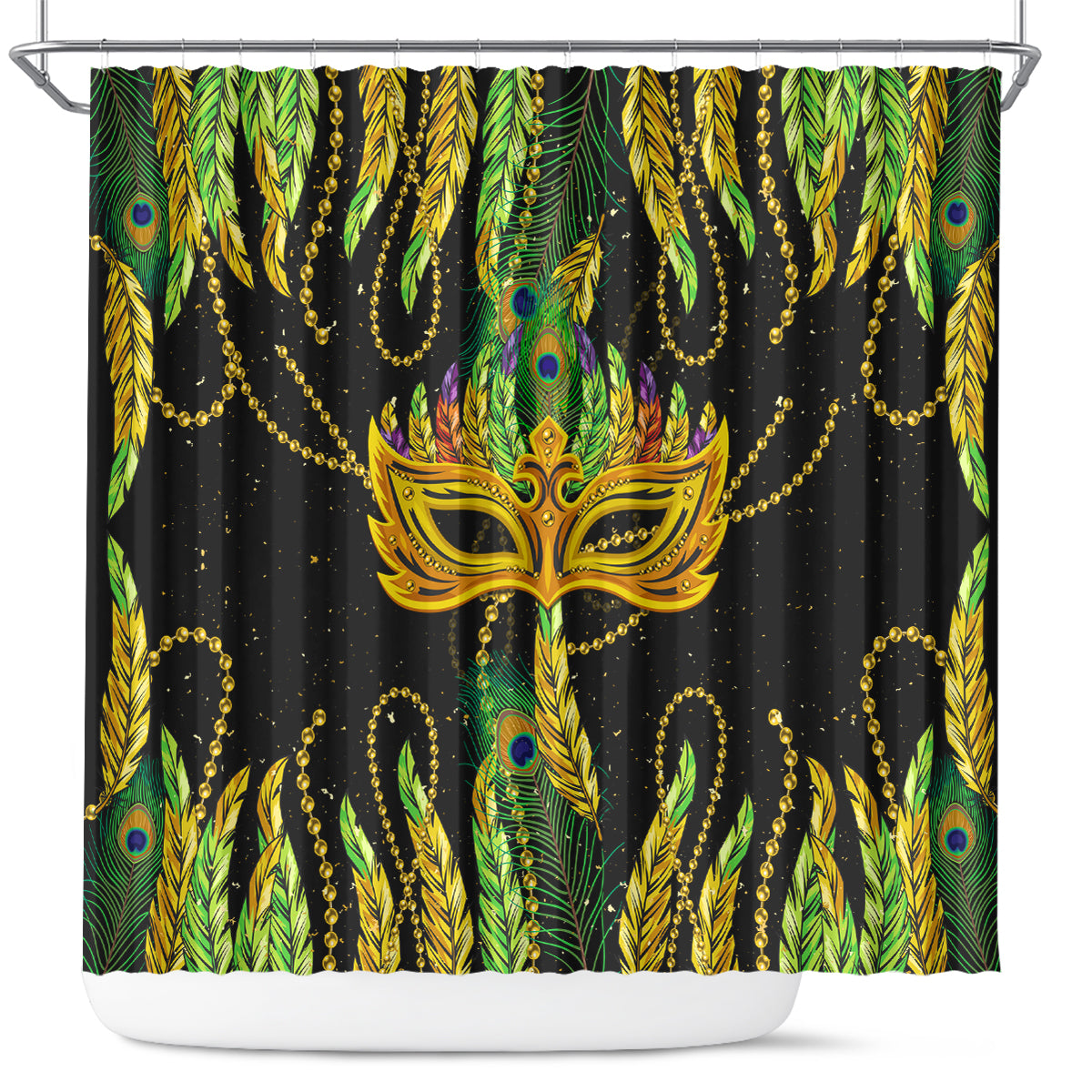 Feather Mask Mardi Gras Shower Curtain