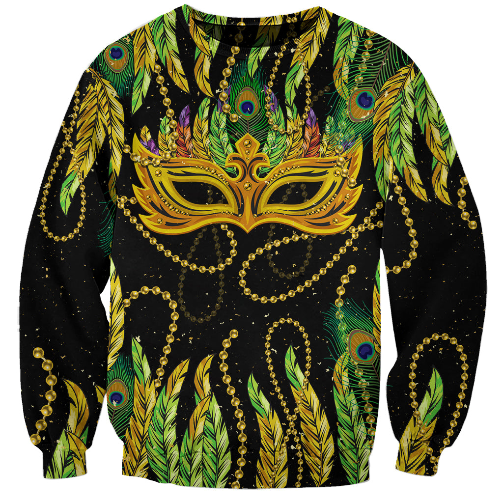 Feather Mask Mardi Gras Sweatshirt - Wonder Print Shop