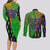 Peace Love Mardi Gras Couples Matching Long Sleeve Bodycon Dress and Long Sleeve Button Shirt Carnival Masks With Feathers LT9 - Wonder Print Shop