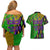 Peace Love Mardi Gras Couples Matching Off Shoulder Short Dress and Hawaiian Shirt Carnival Masks With Feathers LT9 - Wonder Print Shop