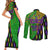 Peace Love Mardi Gras Couples Matching Short Sleeve Bodycon Dress and Long Sleeve Button Shirt Carnival Masks With Feathers LT9 - Wonder Print Shop