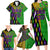 Peace Love Mardi Gras Family Matching Long Sleeve Bodycon Dress and Hawaiian Shirt Carnival Masks With Feathers LT9 - Wonder Print Shop