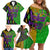 Peace Love Mardi Gras Family Matching Off Shoulder Short Dress and Hawaiian Shirt Carnival Masks With Feathers LT9 - Wonder Print Shop