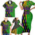 Peace Love Mardi Gras Family Matching Short Sleeve Bodycon Dress and Hawaiian Shirt Carnival Masks With Feathers - Wonder Print Shop