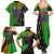 Peace Love Mardi Gras Family Matching Summer Maxi Dress and Hawaiian Shirt Carnival Masks With Feathers - Wonder Print Shop