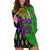 Peace Love Mardi Gras Hoodie Dress Carnival Masks With Feathers - Wonder Print Shop