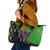 Peace Love Mardi Gras Leather Tote Bag Carnival Masks With Feathers - Wonder Print Shop