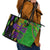 Peace Love Mardi Gras Leather Tote Bag Carnival Masks With Feathers - Wonder Print Shop