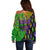 Peace Love Mardi Gras Off Shoulder Sweater Carnival Masks With Feathers - Wonder Print Shop