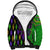 Peace Love Mardi Gras Sherpa Hoodie Carnival Masks With Feathers - Wonder Print Shop