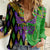 Peace Love Mardi Gras Women Casual Shirt Carnival Masks With Feathers - Wonder Print Shop