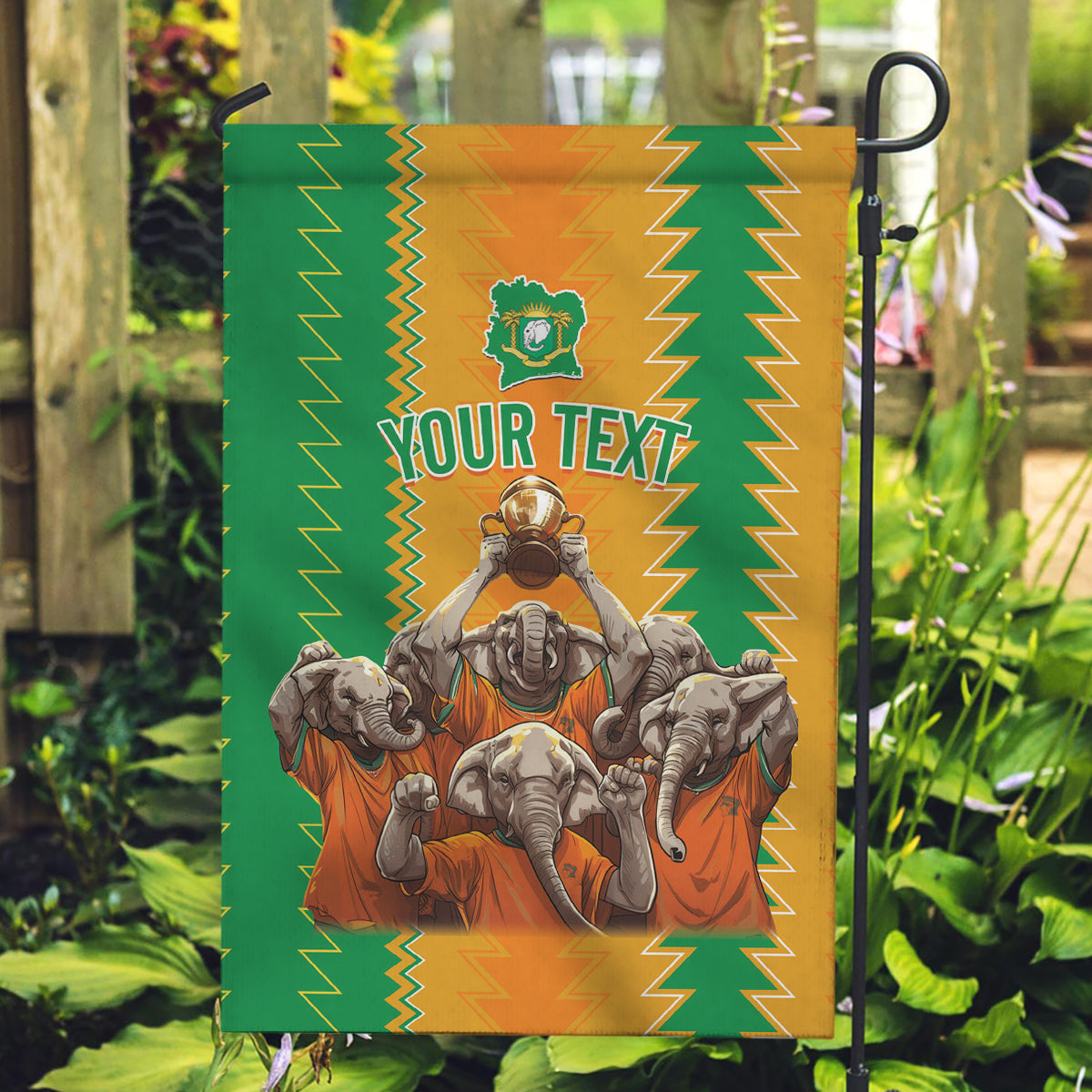 Custom Ivory Coast Football Garden Flag The Champions Les Elephants 2024 - Wonder Print Shop