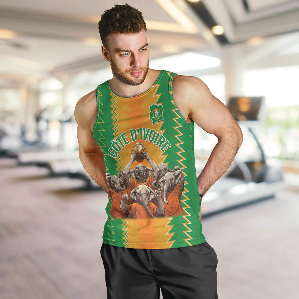 Custom Ivory Coast Football Men Tank Top The Champions Les Elephants 2024 - Wonder Print Shop