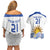 Custom Uruguay La Celeste Football Champions Couples Matching Off Shoulder Short Dress and Hawaiian Shirt Glory To The Sky Blue LT9 - Wonder Print Shop