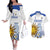 Custom Uruguay La Celeste Football Champions Couples Matching Off The Shoulder Long Sleeve Dress and Hawaiian Shirt Glory To The Sky Blue LT9 - Wonder Print Shop