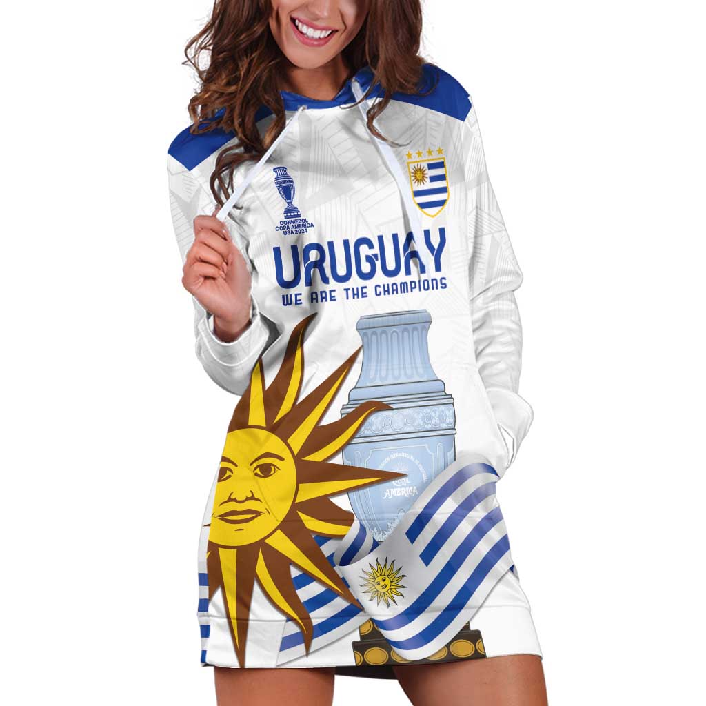 Custom Uruguay La Celeste Football Champions Hoodie Dress Glory To The Sky Blue - Wonder Print Shop