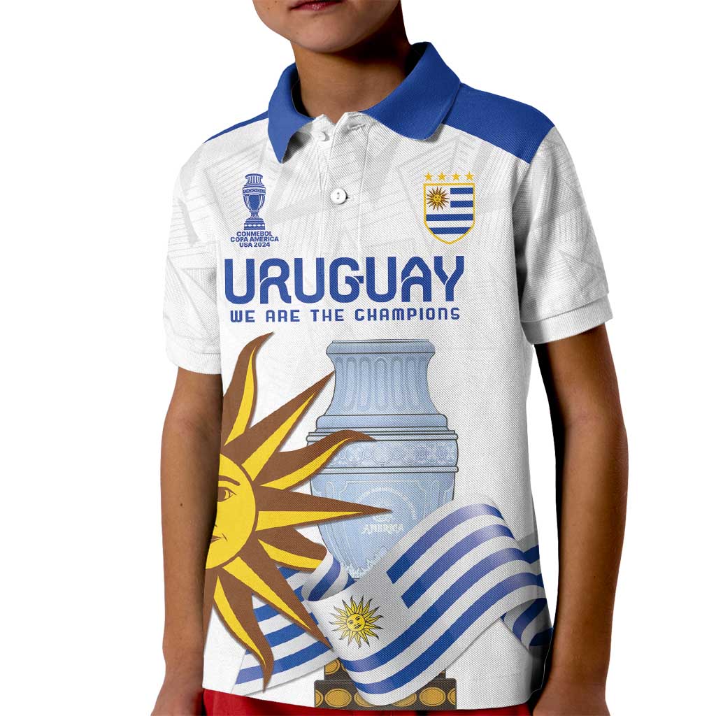 Custom Uruguay La Celeste Football Champions Kid Polo Shirt Glory To The Sky Blue - Wonder Print Shop