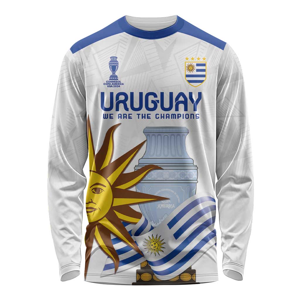 Custom Uruguay La Celeste Football Champions Long Sleeve Shirt Glory To The Sky Blue - Wonder Print Shop