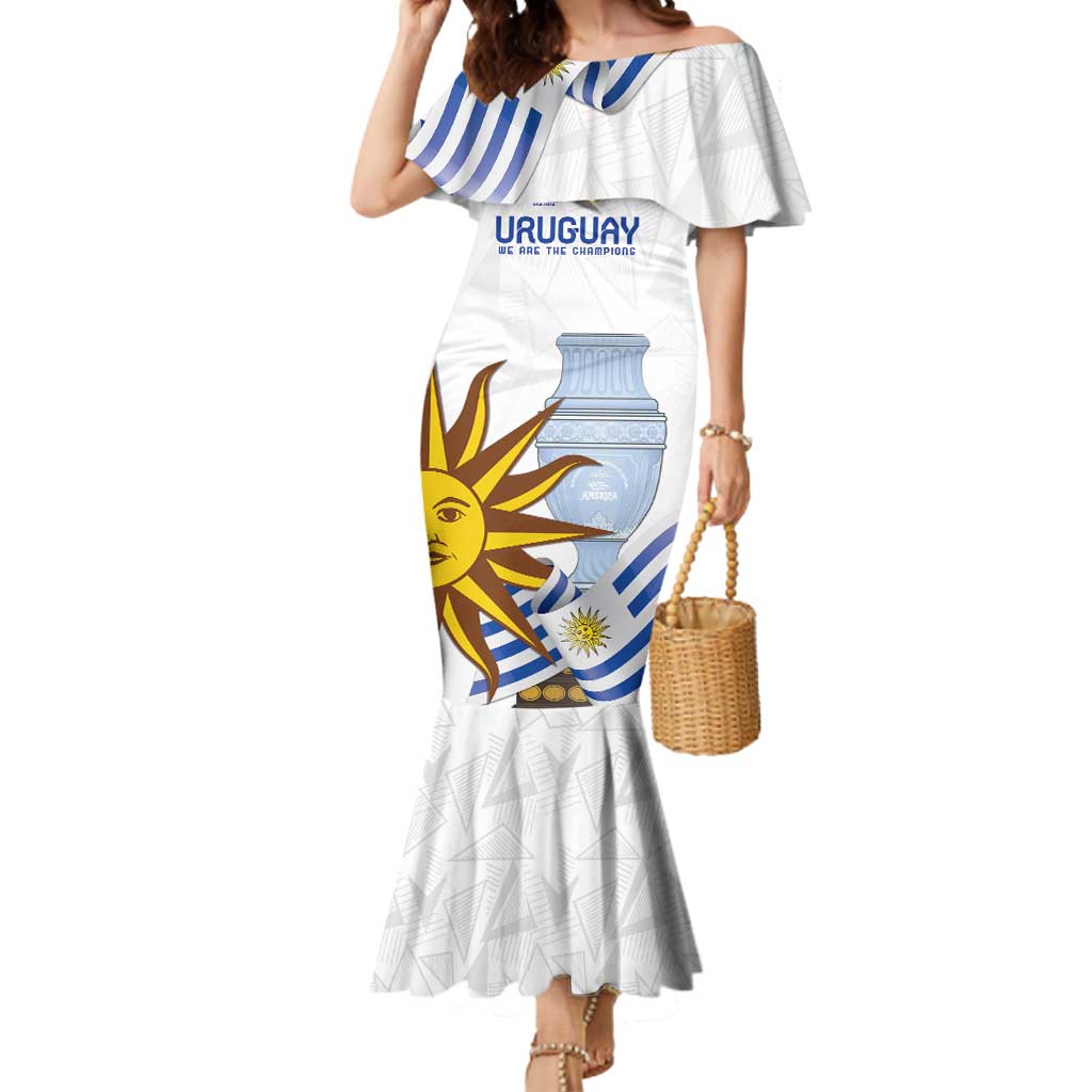 Custom Uruguay La Celeste Football Champions Mermaid Dress Glory To The Sky Blue - Wonder Print Shop