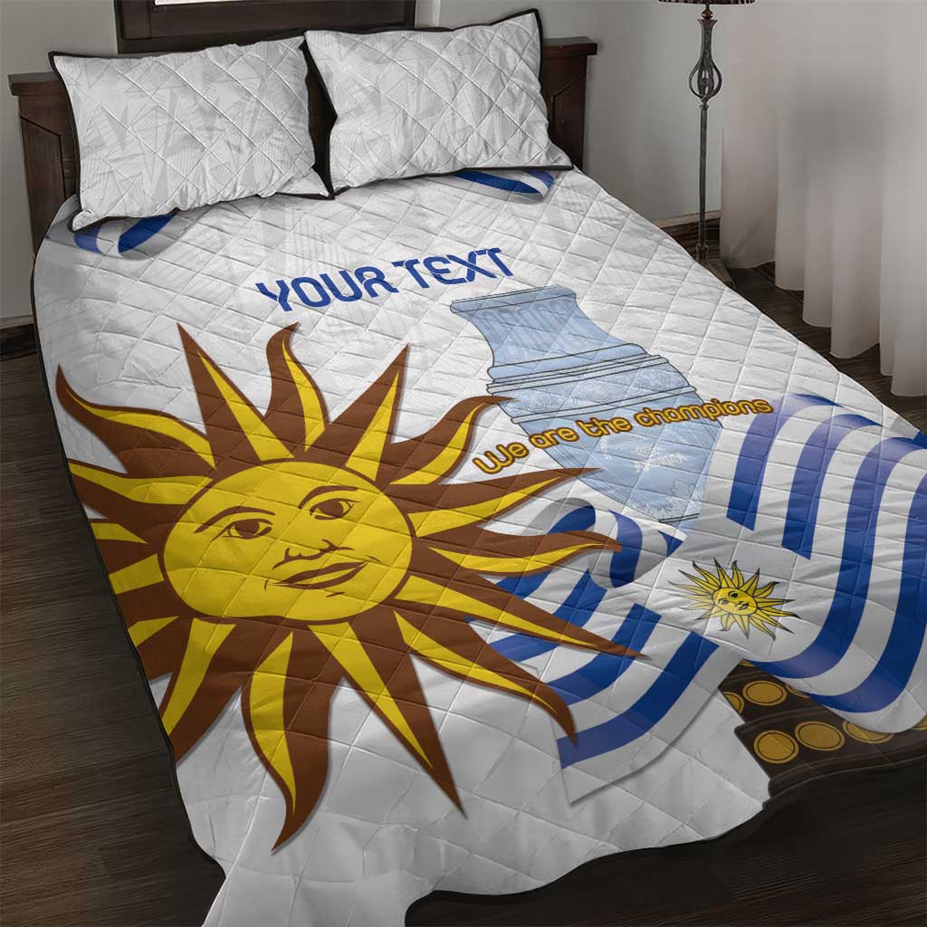 Custom Uruguay La Celeste Football Champions Quilt Bed Set Glory To The Sky Blue - Wonder Print Shop